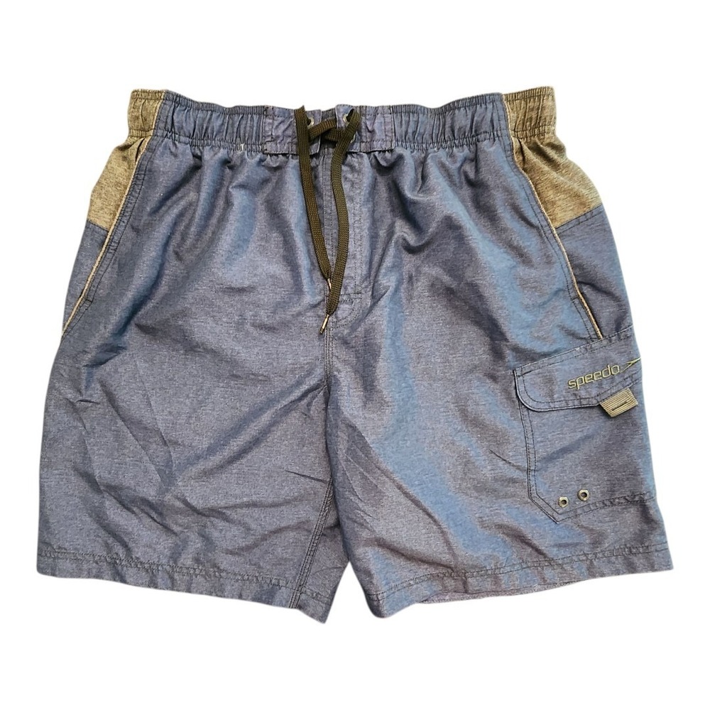 NWOT Speedo‎ Volley 20.5" Swim Shorts Men's Size XL Blue 8.5" Inseam Pockets
